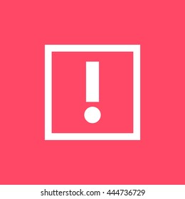 Alert white icon on magenta color background. Eps-10.