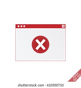 Alert window icon. Window operating system error warning