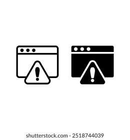 Alert window vector line icon set. Alert window line icon for infographic, website or app color editable