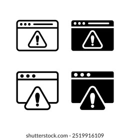 Conjunto de ícones de linha de vetor da janela de alerta. Ícone de linha da janela de alerta para cor de infográfico, site ou aplicativo editável