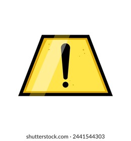 alert yellow warning sign cartoon. safety attention, exclamation hazard, risk symbol alert yellow warning sign sign. isolated symbol vector illustration