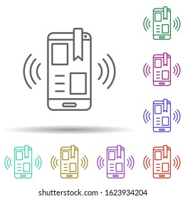 Alerting, urgency, smartphone in multi color style icon. Simple thin line, outline vector of social addict icons for ui and ux, website or mobile application