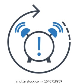 Alertness Concept, Urgency Approaching Soon Vector Icon Design