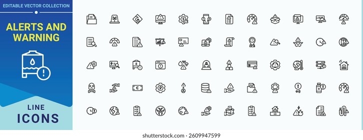 Alerts And Warning modern icon. Contains such symbols as alert, alarm, exclamation, danger, attention, warn and more. Trendy minimal icons. Siren simple icon set. Vector artwork and illustration.