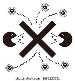 Alerts you about droplet infection (Created with vector data)