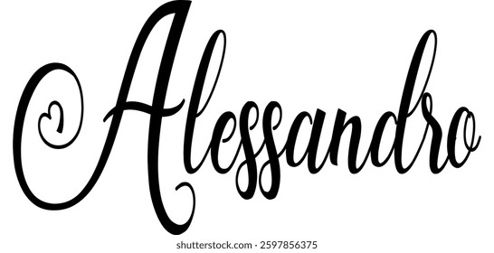 Alessandro - black color - first name - ideal for websites, e-mails, presentations, greetings, sublimation cards, cricut, t-shirt, sweatshirt, prints, cricut, silhouette,
