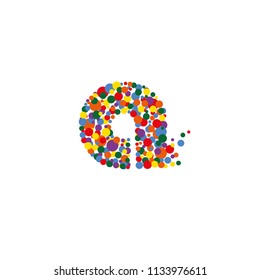 a-letter from colored bubbles. Bubbles design. Vector illustration.