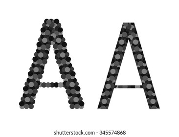 a,letter, design elements, fonts, celebration, circle, vector