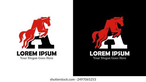 A-letter logo design combined with horses