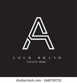 ALetter Logo Design with Creative Brush Trendy Typography