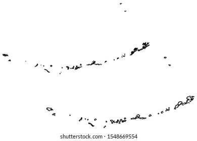 Aleutians West Census Area, Alaska (Boroughs and census areas in Alaska, United States of America,USA, U.S., US) map vector illustration, scribble sketch Aleutian, Attu, Unalaska, Pribilof Islands map