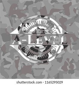 A-Level on grey camouflage texture