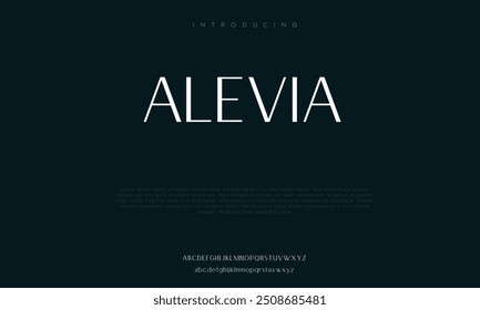 Alevia Abstract minimal modern alphabet fonts. Typography technology vector illustration