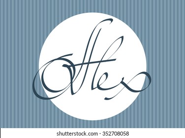 Alex hand lettering personal name, handmade calligraphy, vector template