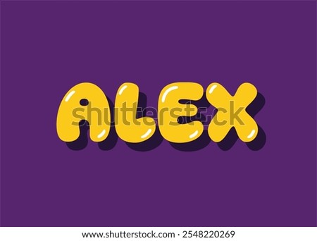 ALEX logo name lettering. balloon text effect vector illustration typography