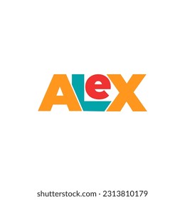 ALEX name lettering typhography text illustration vector