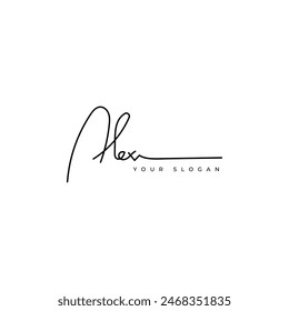 Alex name signature logo vector design