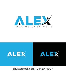 Alex Shop logo design. Adobe Illustrator new logo creation 2024.