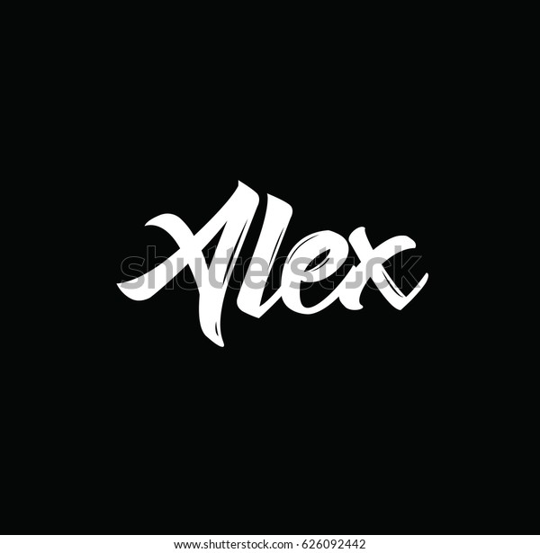 Alex Text Design Vector Calligraphy Typography Stock Vector (Royalty