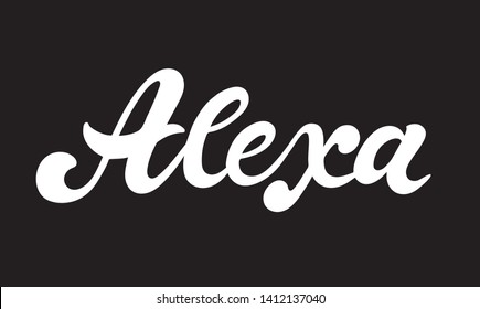 Alexa. Woman's Name. Hand Drawn Lettering. Vector Illustration