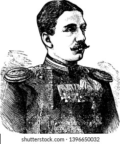 Alexander of Bulgaria 1857 to 1893 he was the first prince of Bulgaria from 1879 to 1886 vintage line drawing or engraving illustration