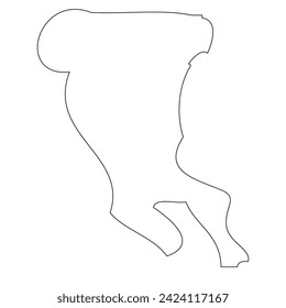 Alexander County, Illinois. Outline of the map