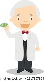 Alexander Fleming cartoon character. Vector Illustration. Kids History Collection.