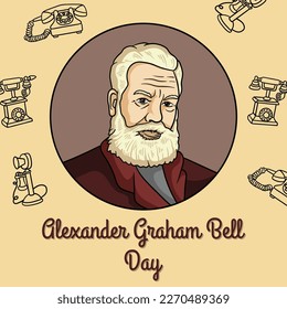 Alexander Garaham Bell Day Vintage Telephone Phone Founder Technology Phone