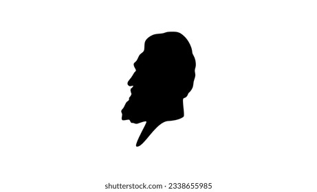 Alexander Graham Bell silhouette, high quality vector