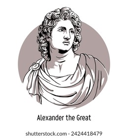 Alexander the Great is the great commander of antiquity, who managed to subjugate most of Asia in a short time. Hand drawn vector illustration