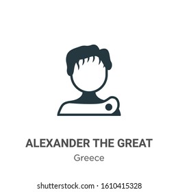 Alexander the great glyph icon vector on white background. Flat vector alexander the great icon symbol sign from modern greece collection for mobile concept and web apps design.