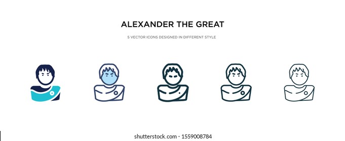 alexander the great icon in different style vector illustration. two colored and black alexander the great vector icons designed in filled, outline, line and stroke style can be used for web,