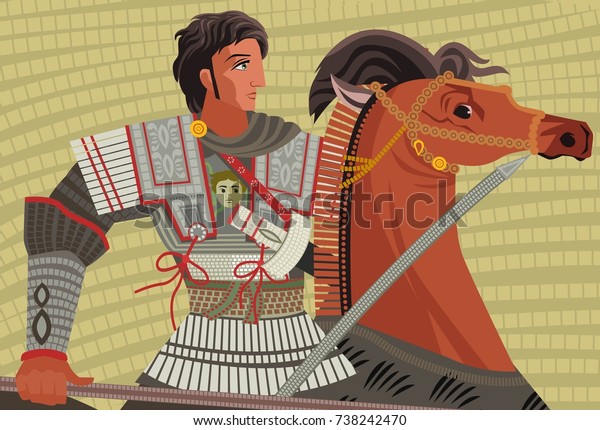 alexander the great mosaic riding a horse