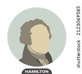 Alexander Hamilton, American statesman, one of the Founding Fathers of the United States. Vector portrait on white background