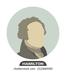 Alexander Hamilton, American statesman, one of the Founding Fathers of the United States. Vector portrait on white background