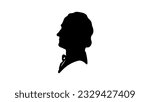 Alexander Hamilton silhouette, high quality vector