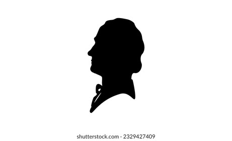 Alexander Hamilton silhouette, high quality vector