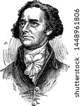 Alexander Hamilton, vintage drawing illustration