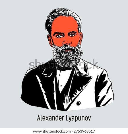 Alexander Lyapunov is a distinguished scientist whose work in the field of mechanical system stability became the foundation for modern control theory, astronautics, and robotics. Vector illustration