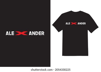 ALEXANDER NAME TYPEFACE VECTOR T SHIRT DESIGN 