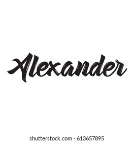 Alexander Text Design Vector Calligraphy Typography Stock Vector ...