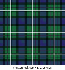 Alexander's tartan. Seamless pattern of a traditional Scottish tartan of Alexander's clan for fabric, kilts, skirts, plaids. Frequent, small weaving. 