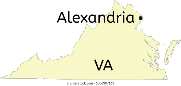 Alexandria City Location On Virginia Map