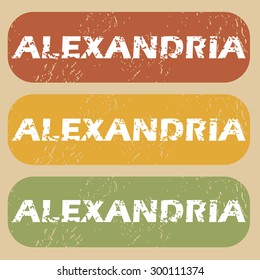 Alexandria on colored background