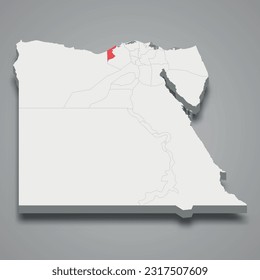Alexandria region location within Egypt 3d isometric map
