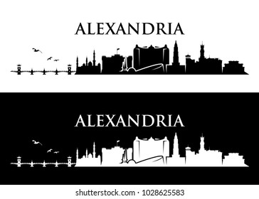Alexandria skyline - Egypt - vector illustration