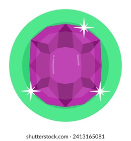 Alexandrite, violetter Diamanttropfen, flaches Symbol