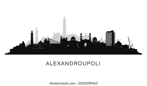 Alexandroupoli with Greece Skyline Silhouette.