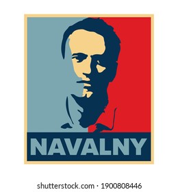 Alexei Navalny vector hope style  illustration design for big billboard. Russian opposition leader isolated editable sign for t-shirt print and web