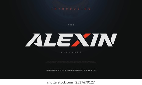 Alexin, sport modern italic alphabet font typography urban style fonts for technology digital movie logo design